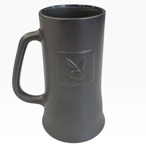 Vintage Playboy Club matte glass, mug stein W embossed Playboy Bunny Logo. 16oz